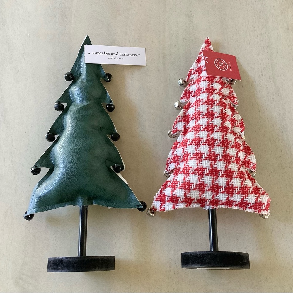 2 Stuffed Plush Christmas Trees